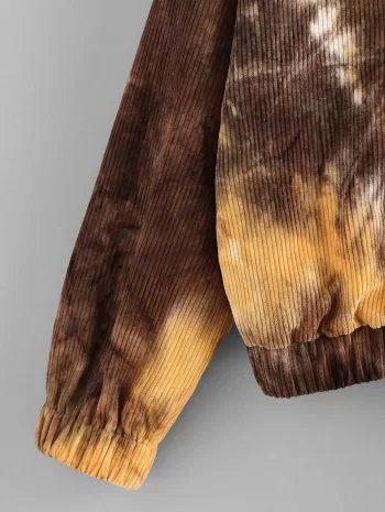 Faux Fur Tie Dye Corduroy Jacket