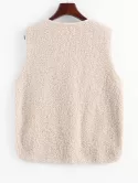 Faux Shearling Zip Pocket Teddy Vest