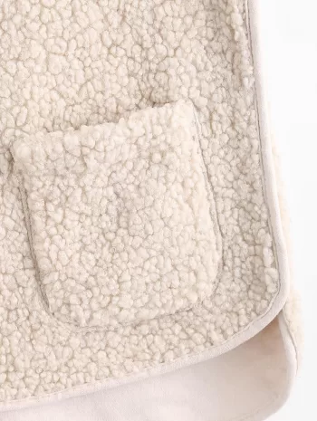 Faux Shearling Zip Pocket Teddy Vest