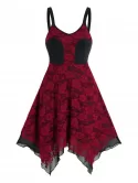 Floral Lace Layered Asymmetrical Cami Dress