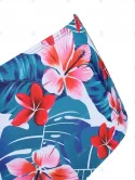 Floral Leaves Print Ruffles Tankini Set