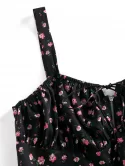 Flower Keyhole Back Zip Tank Top
