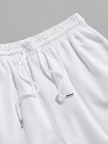 Flower Print Drawstring Sweat Shorts