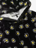 Fluffy Daisy Pattern Hoodie
