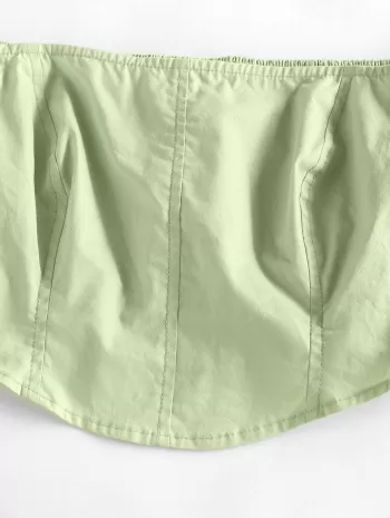 Frilled Puff Sleeve Off Shoulder Crop Blouse