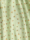 Gingham Fruit Print Puff Sleeve Milkmaid Dress