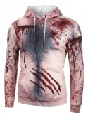 Halloween Scratch Print Front Pocket Drawstring Hoodie