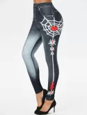 Halloween Spider Web Heart 3d Print Skinny Jeggings