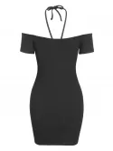 Halter Cutout Knotted Slinky Dress