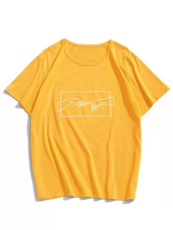 Helping Hand Graphic Short Sleeve Casual Tee