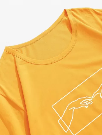 Helping Hand Graphic Short Sleeve Casual Tee