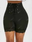 High Waist Lace Up Short Leggings