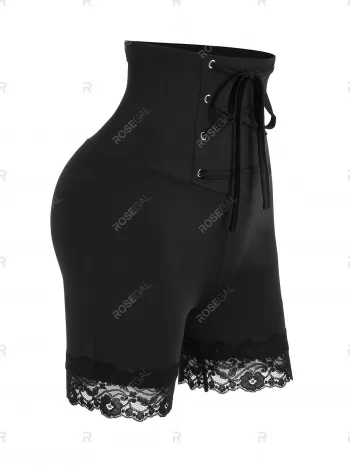 High Waist Lace Up Short Leggings