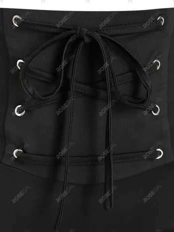 High Waist Lace Up Short Leggings