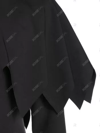 Hooded Zip Up Asymmetrical Capelet Gothic Coat