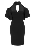 Keyhole Neck Halter Bodycon Dress