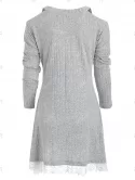 Knit Lace Panel Cold Shoulder Dress