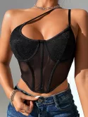 Lace Insert Underwire Corset Top