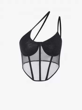 Lace Insert Underwire Corset Top