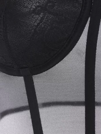 Lace Insert Underwire Corset Top