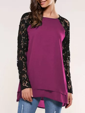 Lace Splicing Blouse