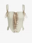 Lace Up Corset-style Boning Tank Top