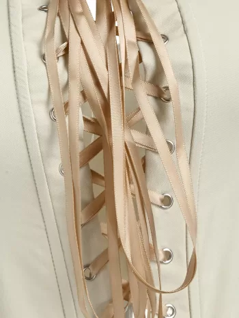 Lace Up Corset-style Boning Tank Top