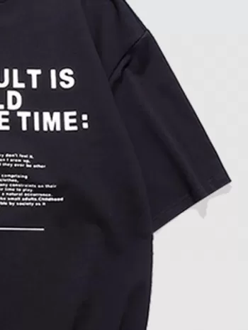 Letter Print Short Sleeve Crew Neck T Shirt