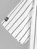 Letter Vertical Stripe Print Baseball Shirt