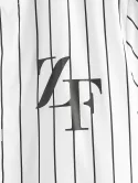Letter Vertical Stripe Print Baseball Shirt