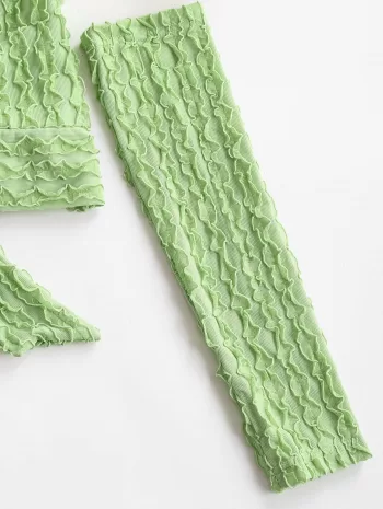 Lettuce Knotted Halter Top With Detachable Sleeves