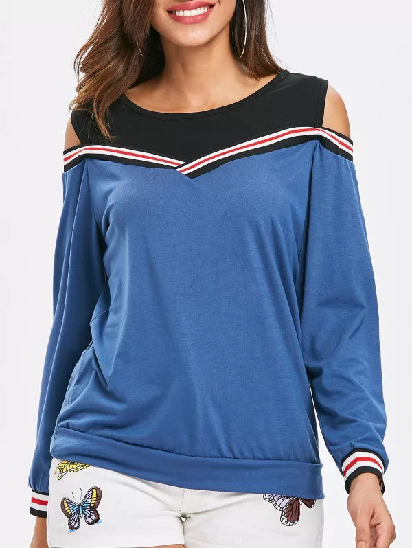 Long Sleeve Cold Shoulder Sweatshirt