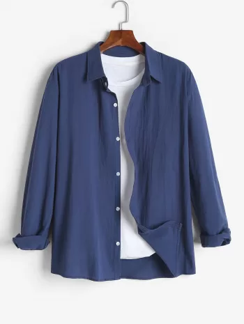 Long Sleeve Solid Color Shirt