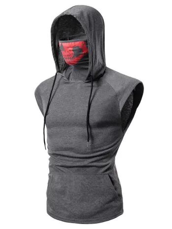 Mask Skull Hooded Pullover Vest