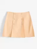 Mock Button Overlap Design Mini Skirt