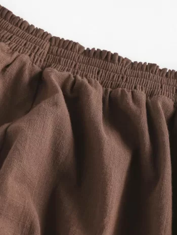 Off The Shoulder Mini  A Line Smock Dress