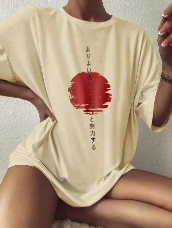 Oriental Oversized Japanese Graphic Tee