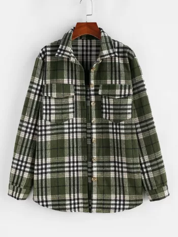 Plaid Cargo Pockets Boyfriend Shirt