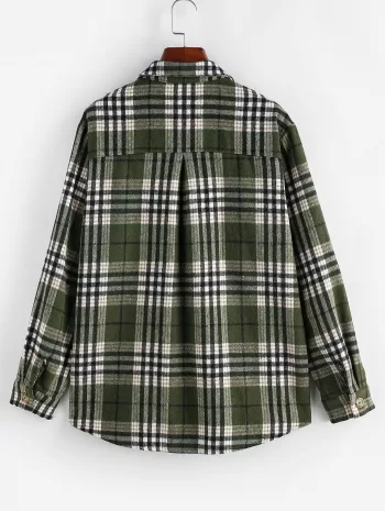 Plaid Cargo Pockets Boyfriend Shirt