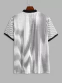 Playing Card Striped Pattern Casual T-shirt