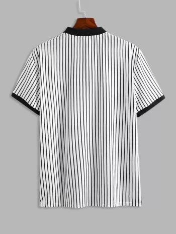 Playing Card Striped Pattern Casual T-shirt