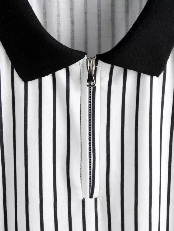 Playing Card Striped Pattern Casual T-shirt