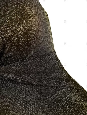 Plunge Twist-front Metallic Thread One-piece Swimsuit