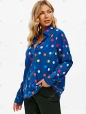 Plunging Polka Dot Blouse