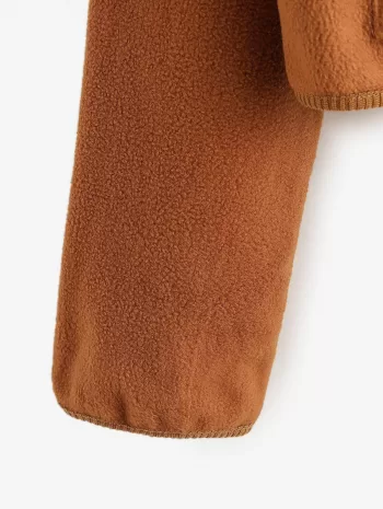 Pockets Drop Shoulder Fleece Coat