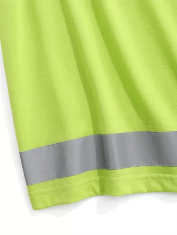 Reflective Panel Letter Print Short Sleeve T-shirt