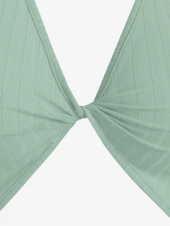 Rib-knit Twist Cutout Split Side Slinky Tank Dress