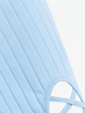 Ribbed Lace Up Bodycon Dress