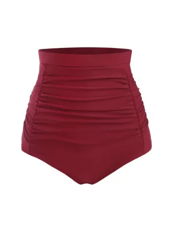 Ruched High Rise Bikini Bottom