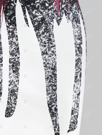 Ruffle Printed Mini Tight Dress